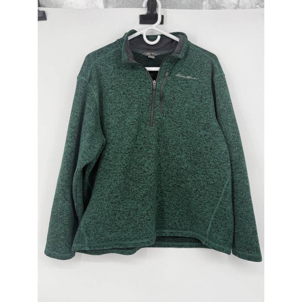 Eddie Bauer Men's Green 1/4 Zip Pullover Large